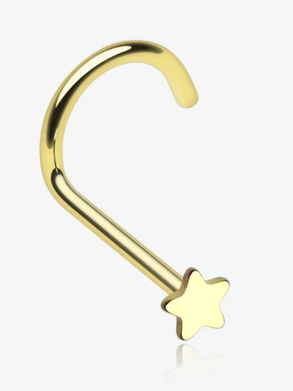 Gold Star Nose Screw Ring - Star Accent